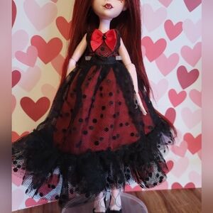 Red and Black Dress For MH G3 Draculaura Doll (Handmade)